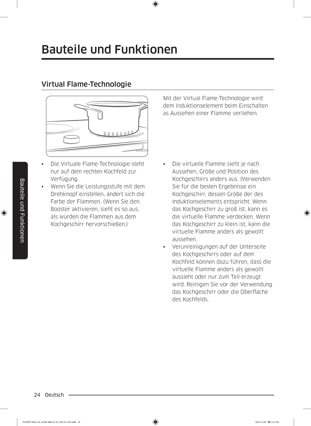 Samsung NZ63J9770EK/EF manual Virtual Flame-Technologie 