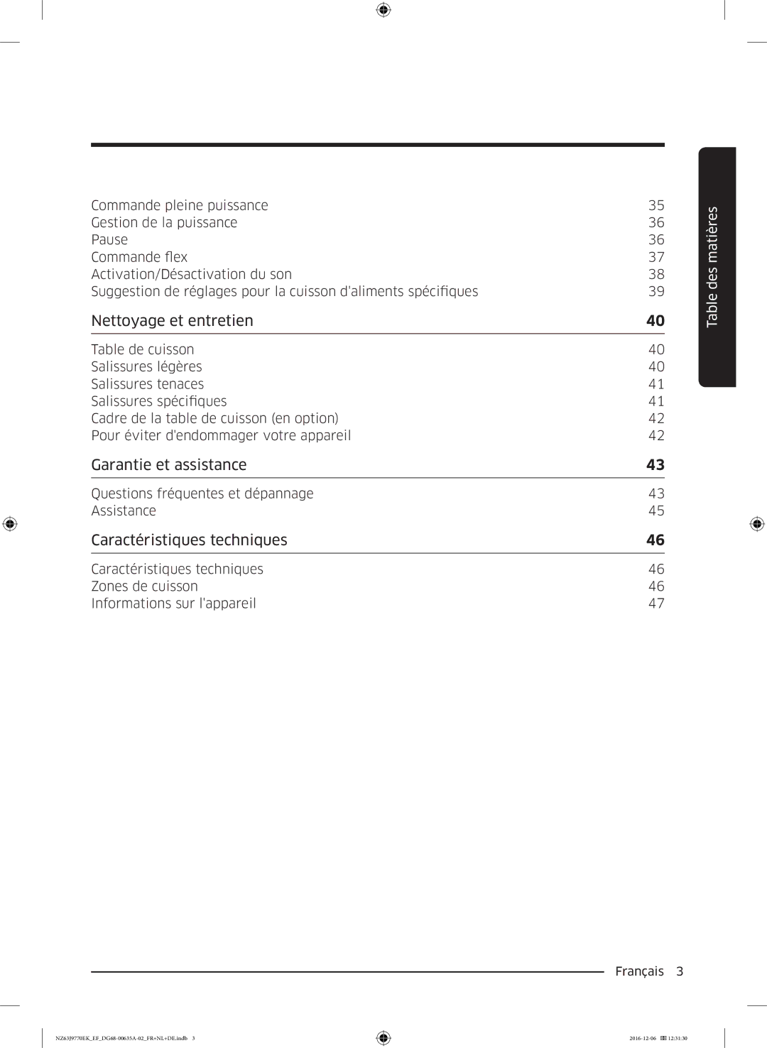 Samsung NZ63J9770EK/EF manual Garantie et assistance 