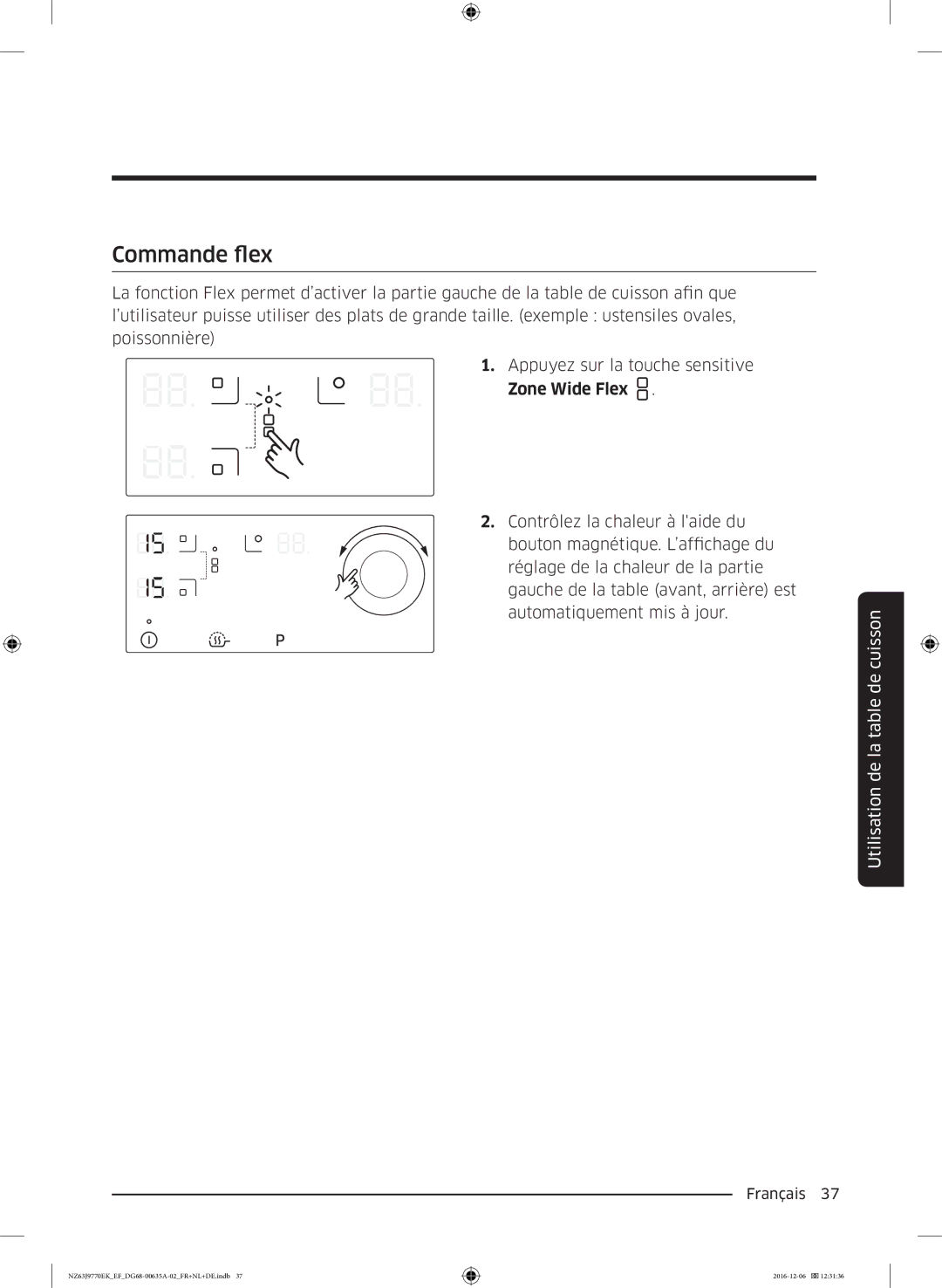 Samsung NZ63J9770EK/EF manual Commande flex 