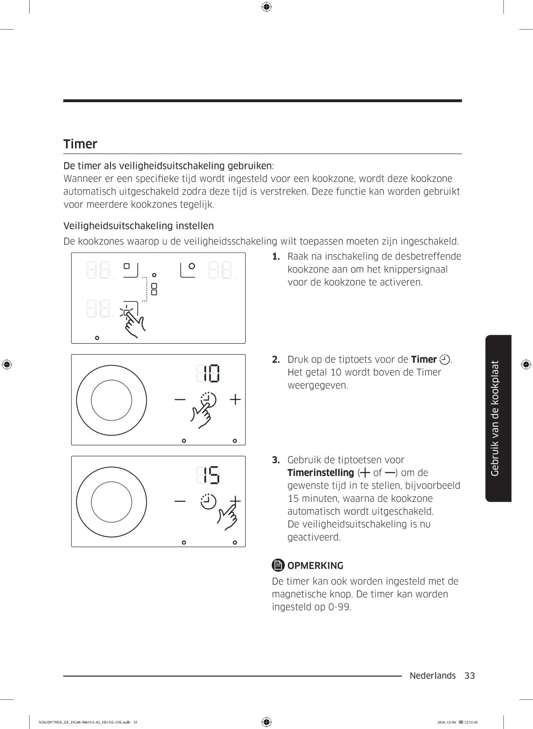 Samsung NZ63J9770EK/EF manual Timer 