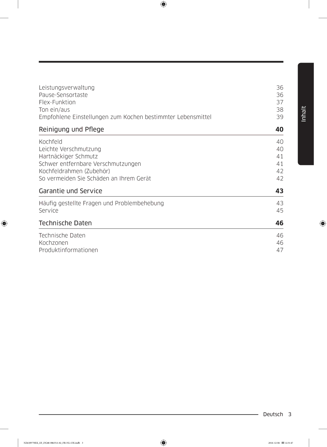 Samsung NZ63J9770EK/EF manual Garantie und Service 