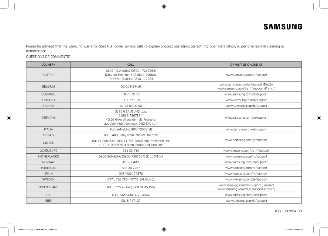 Samsung NZ63K7777BK/EF manual Questions or COMMENTS? 