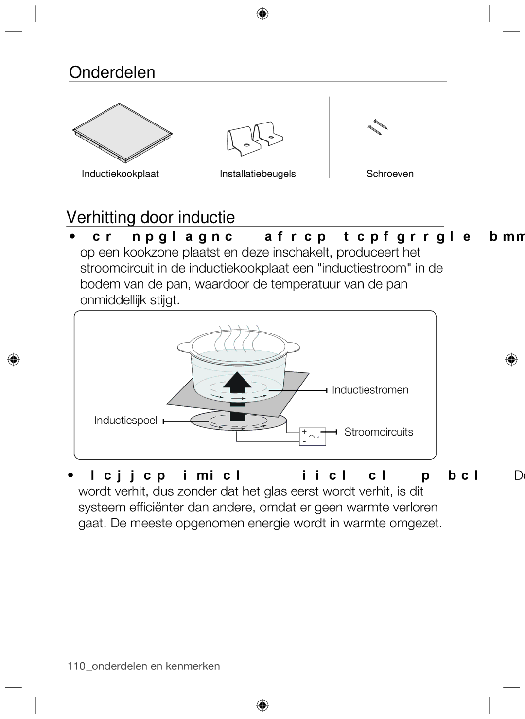 Samsung NZ64F3NM1AB/UR manual Onderdelen, Verhitting door inductie 