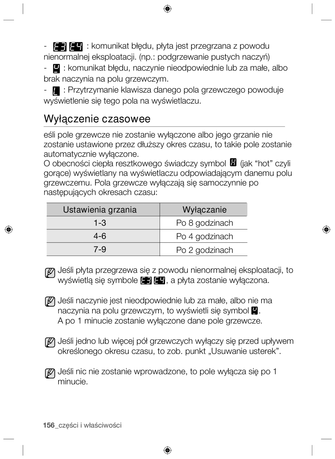 Samsung NZ64F3NM1AB/UR manual Wyłączenie czasowee 