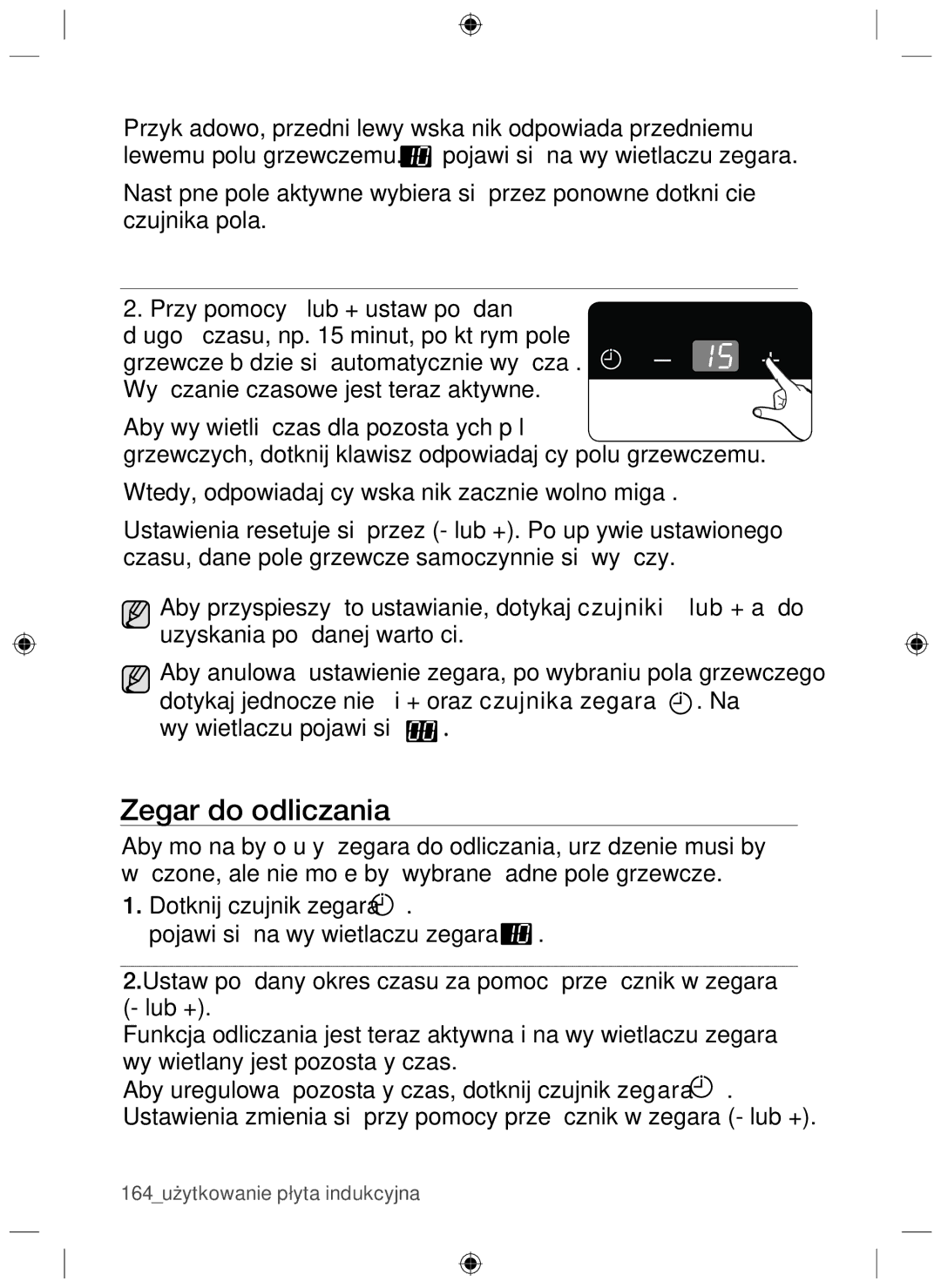 Samsung NZ64F3NM1AB/UR manual Zegar do odliczania 