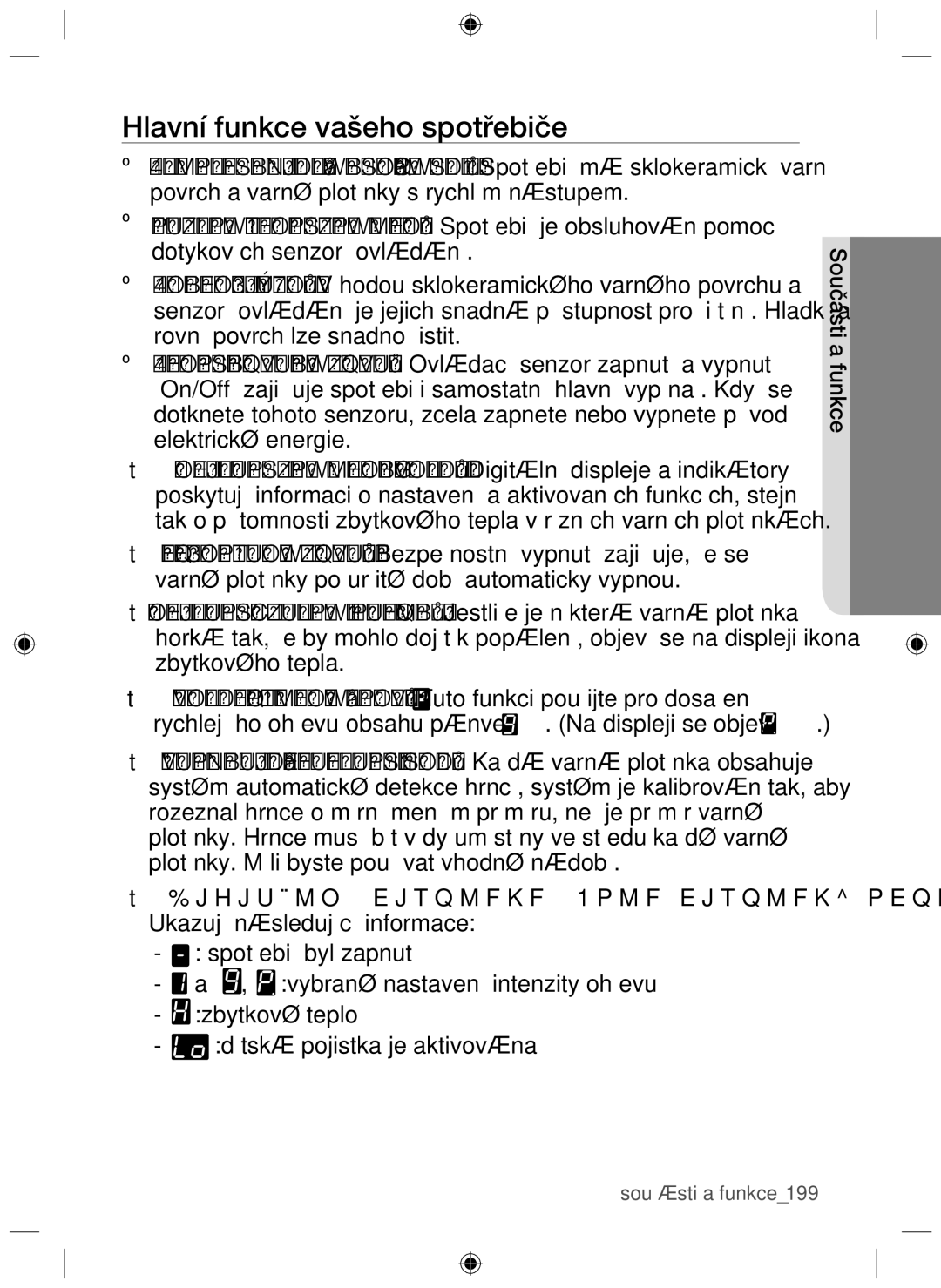 Samsung NZ64F3NM1AB/UR manual Hlavní funkce vašeho spotřebiče 