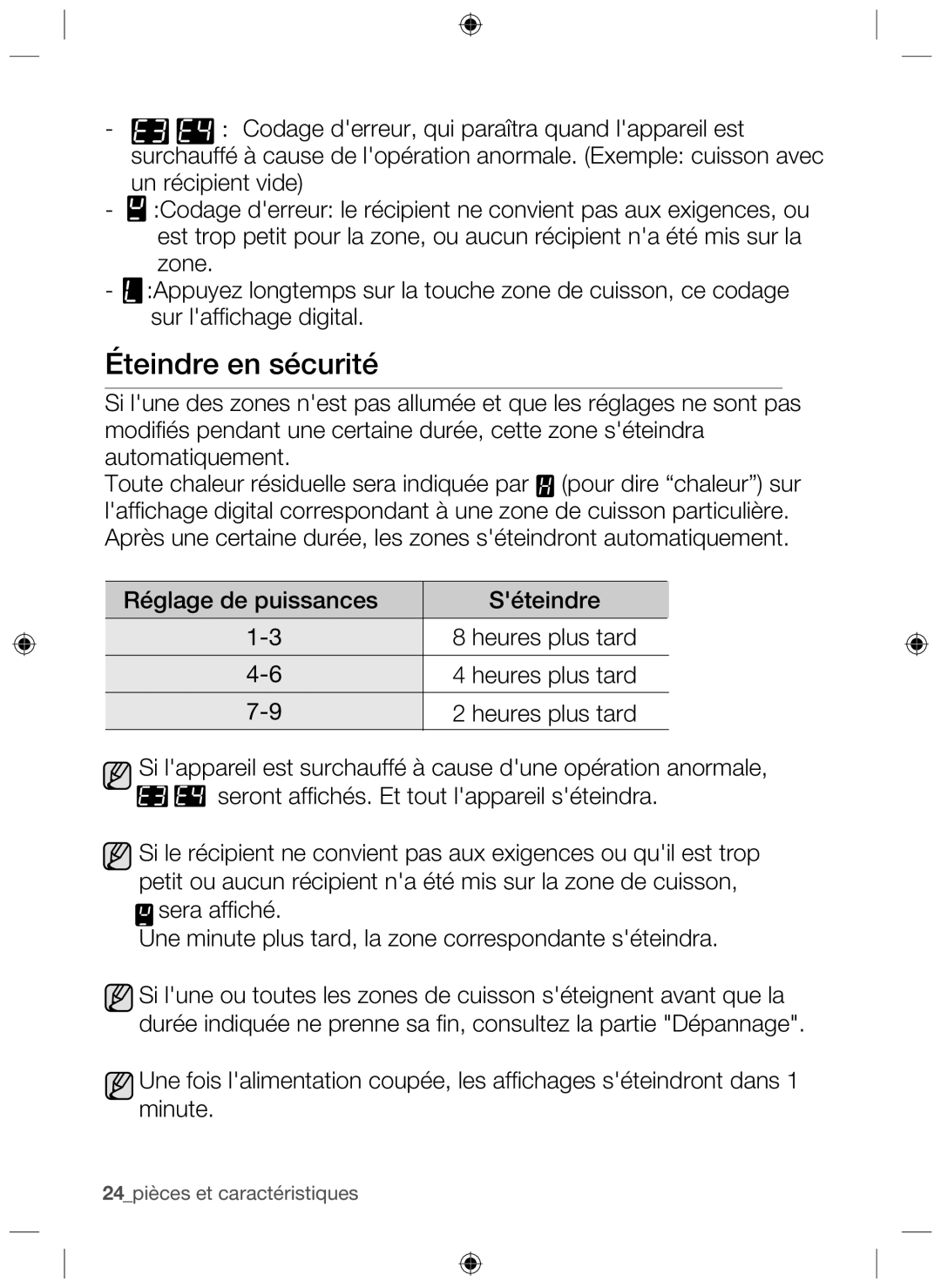 Samsung NZ64F3NM1AB/UR manual Éteindre en sécurité 