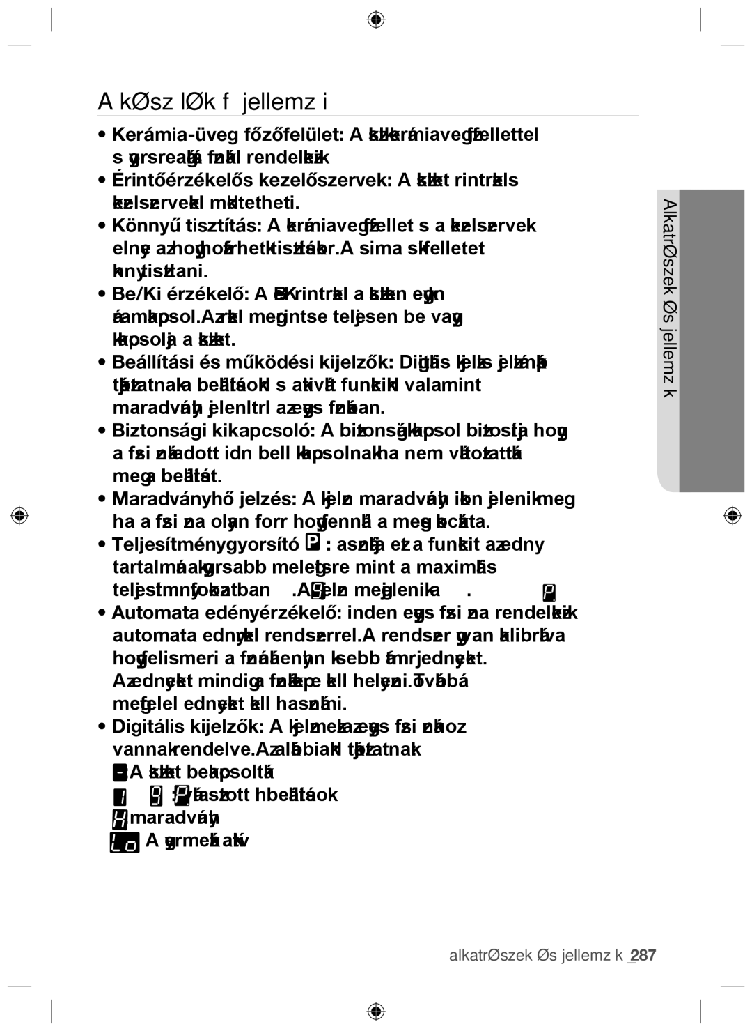 Samsung NZ64F3NM1AB/UR manual Készülék fő jellemzői 