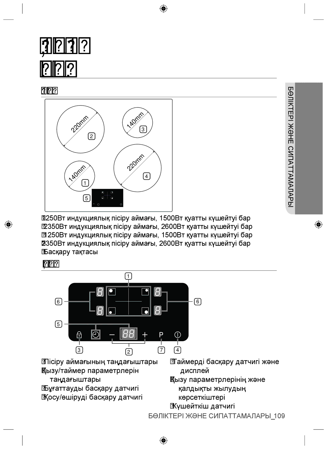 Samsung NZ64F3NM1AB/WT manual АС Əзірлеу Аймақтары, Басқару Тақтасы 