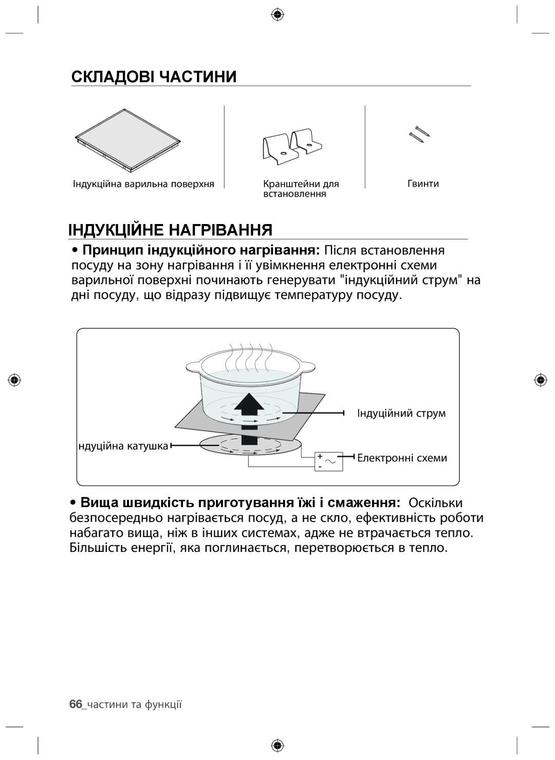 Samsung NZ64F3NM1AB/WT manual Складові Частини, Індукційне Нагрівання 