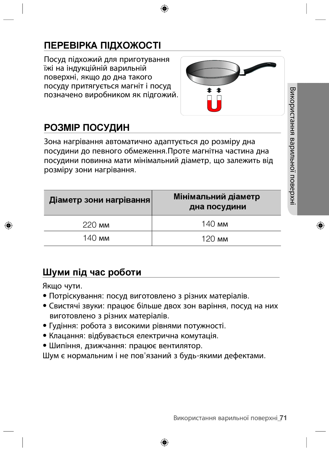 Samsung NZ64F3NM1AB/WT manual Перевірка Підхожості, Розмір Посудин 