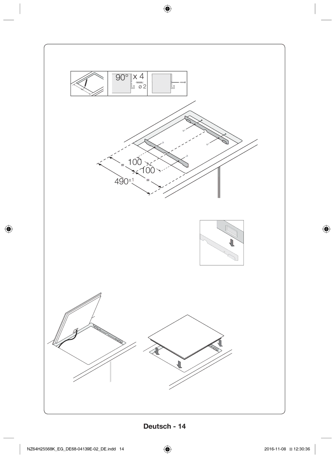 Samsung NZ64H25568K/EG manual 90 x 