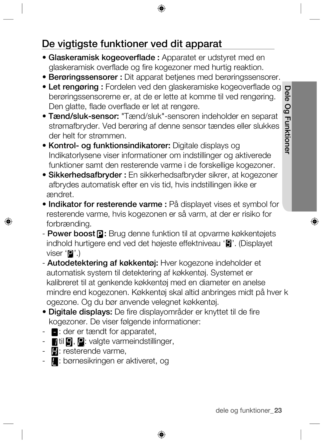 Samsung NZ64H37070K/EE manual De vigtigste funktioner ved dit apparat 