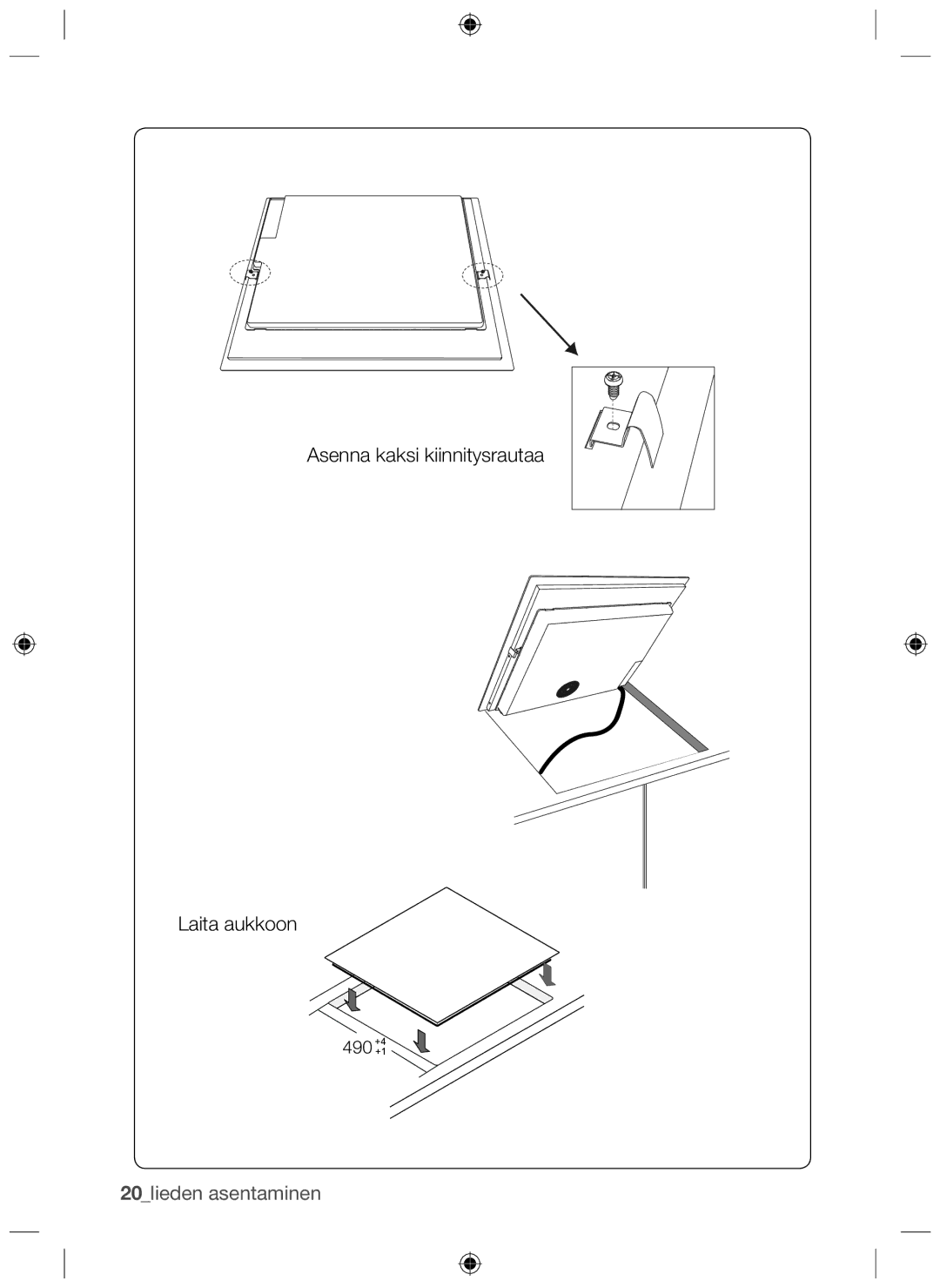 Samsung NZ64H37070K/EE manual 20lieden asentaminen 