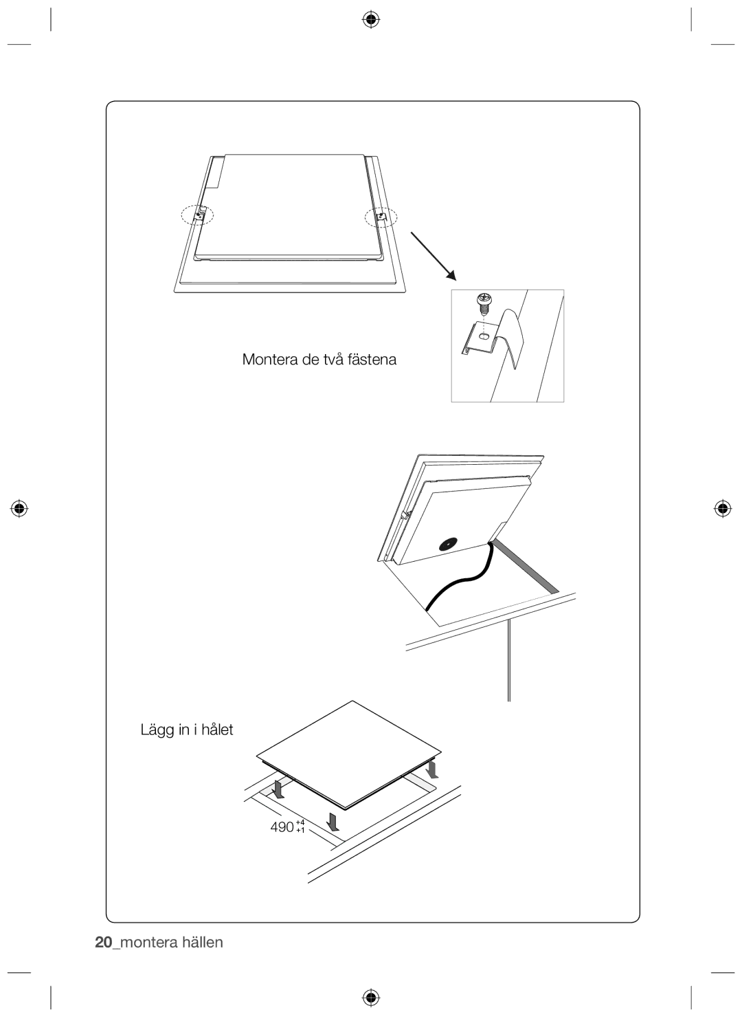 Samsung NZ64H37070K/EE manual 20montera hällen 