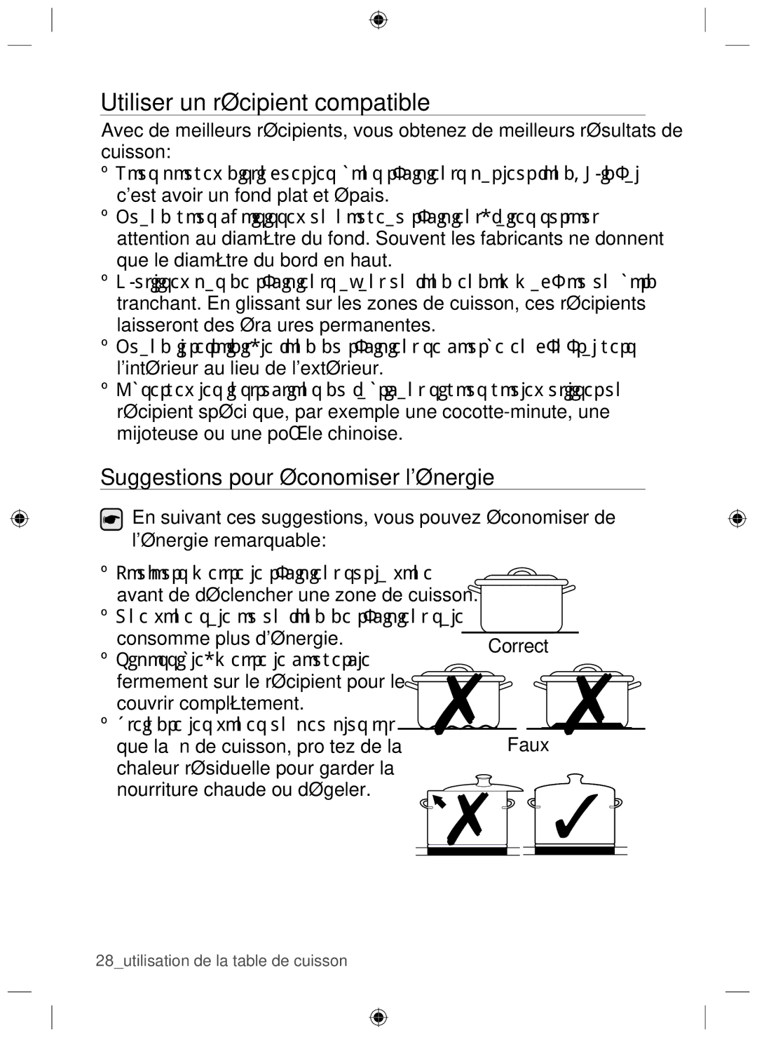 Samsung NZ64H37070K/EF, NZ64H37075K/EF manual Utiliser un récipient compatible, Suggestions pour économiser lénergie 