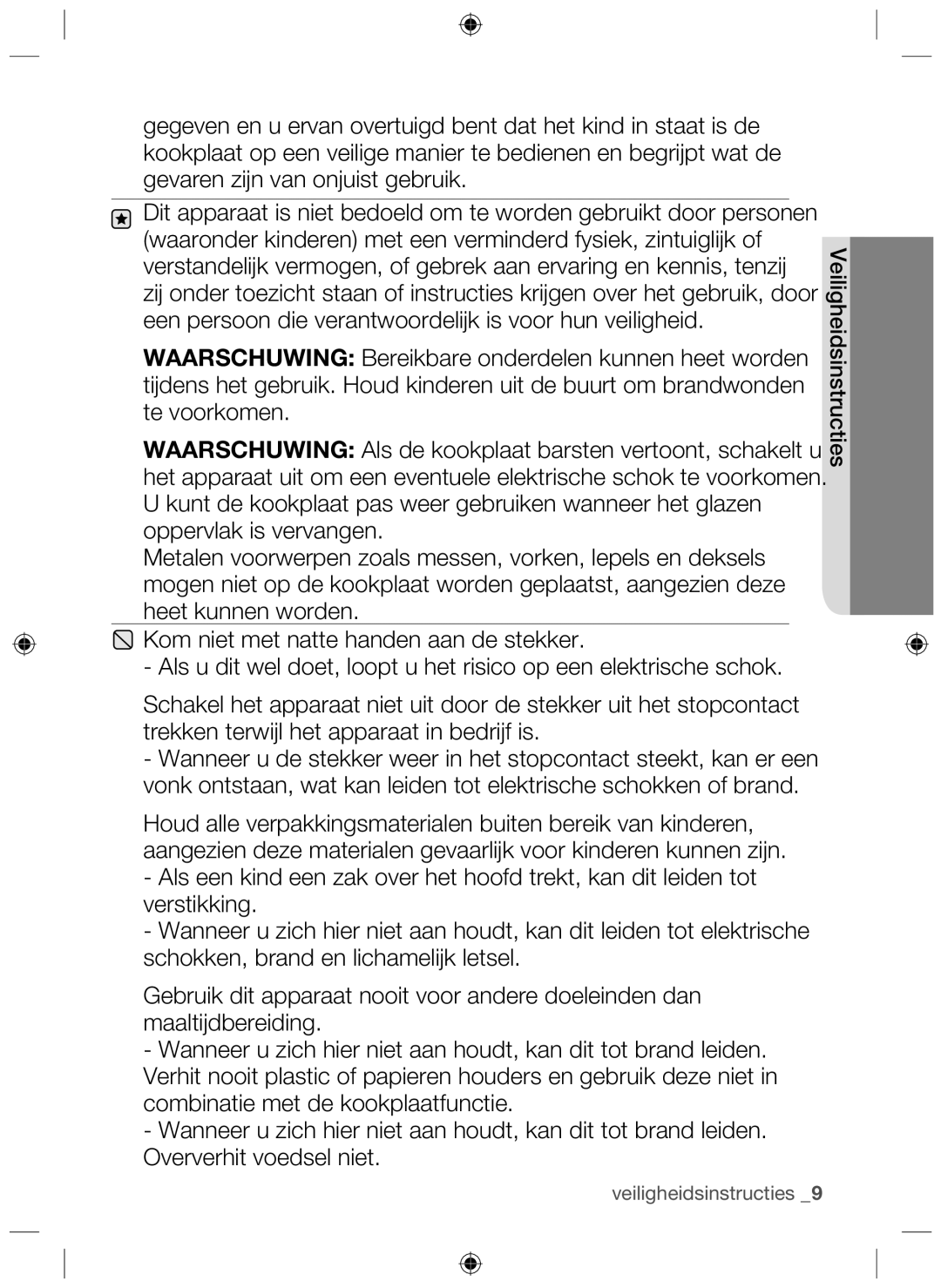 Samsung NZ64H37075K/EF, NZ64H37070K/EF manual Veiligheidsinstructies 