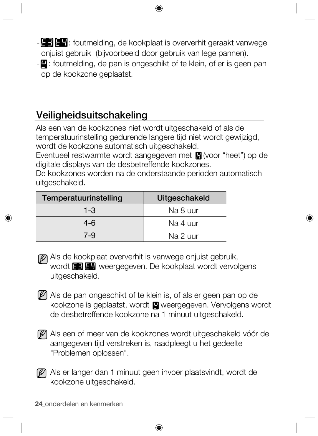 Samsung NZ64H37070K/EF, NZ64H37075K/EF manual Veiligheidsuitschakeling 