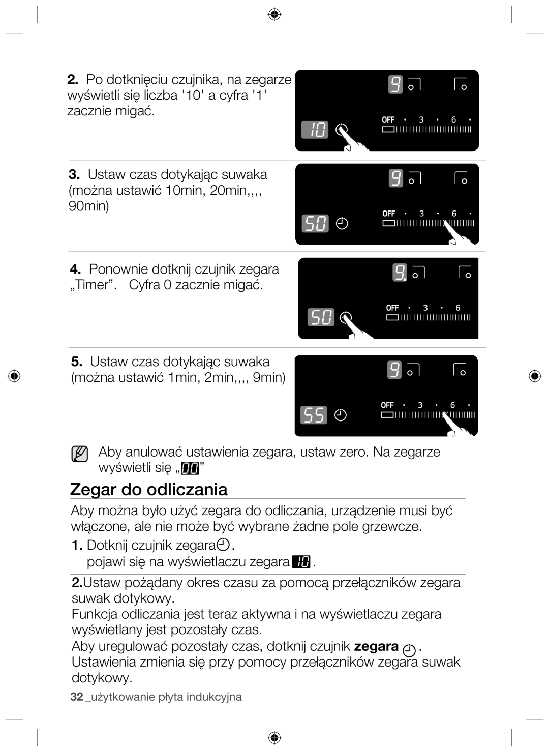 Samsung NZ64H37070K/EO, NZ64H37075K/EO manual Zegar do odliczania 