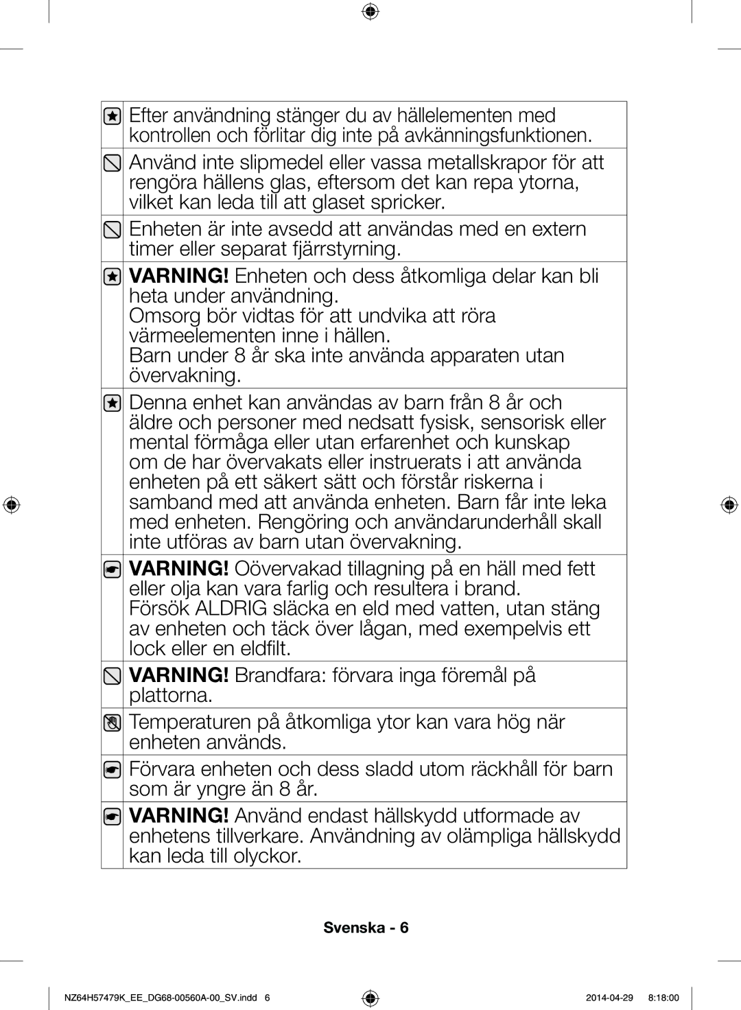 Samsung NZ64H57477K/EE, NZ64H57479K/EE manual Svenska 