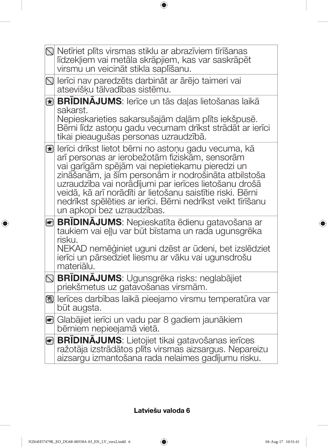 Samsung NZ64H57477K/EO manual Latviešu valoda 