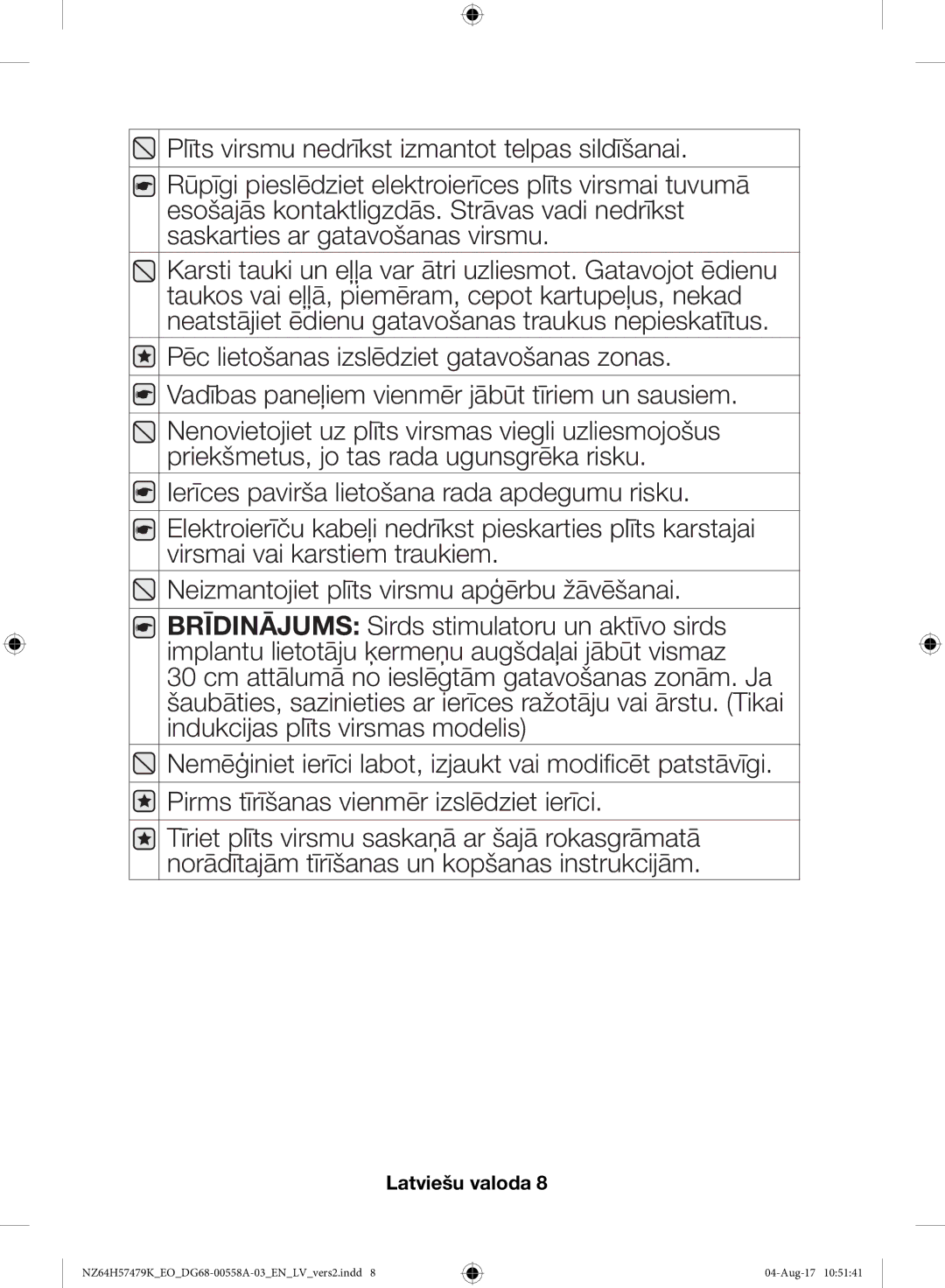 Samsung NZ64H57477K/EO manual Latviešu valoda 