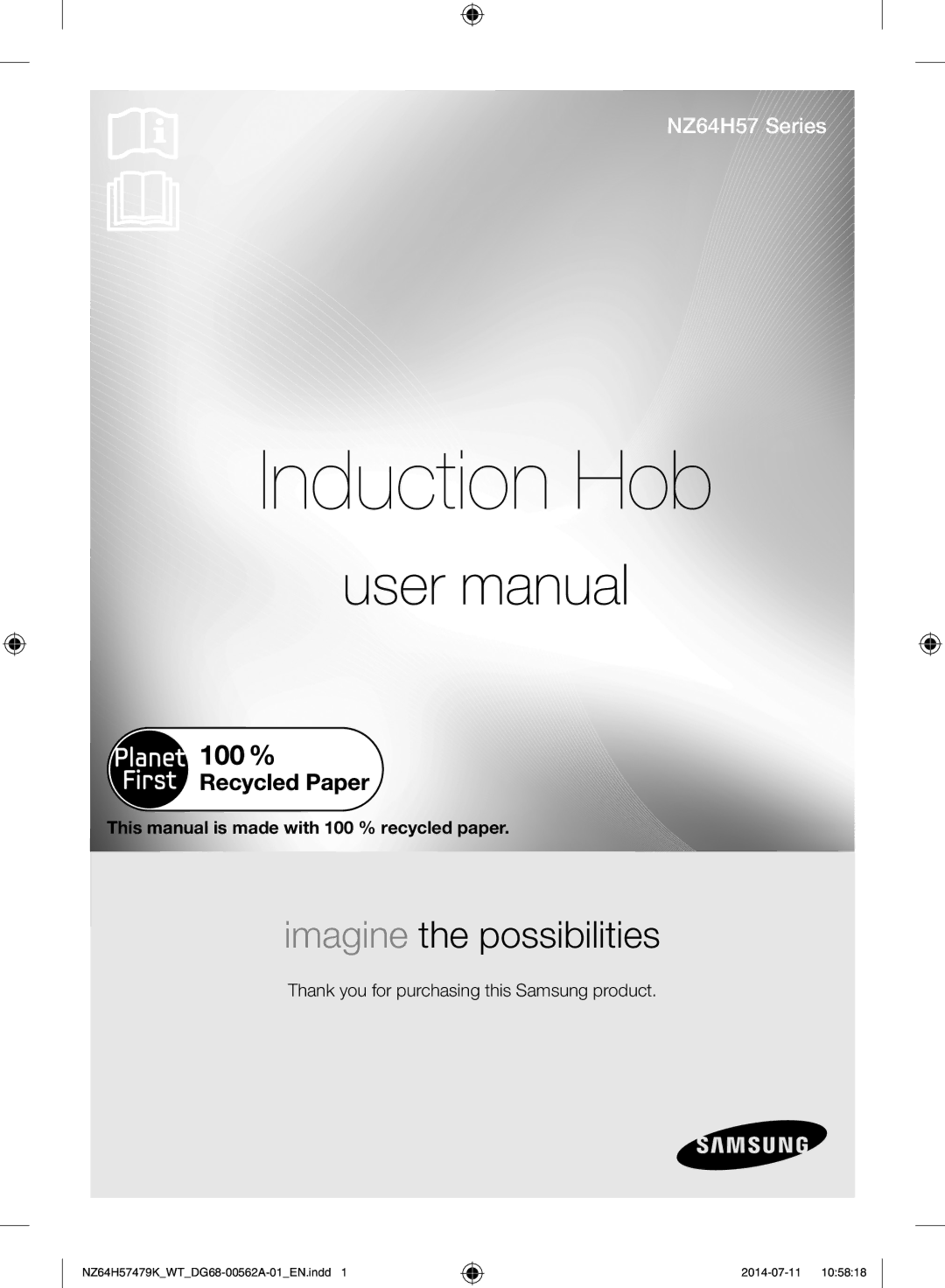 Samsung NZ64H57477K/WT, NZ64H57479K/WT manual Induction Hob 