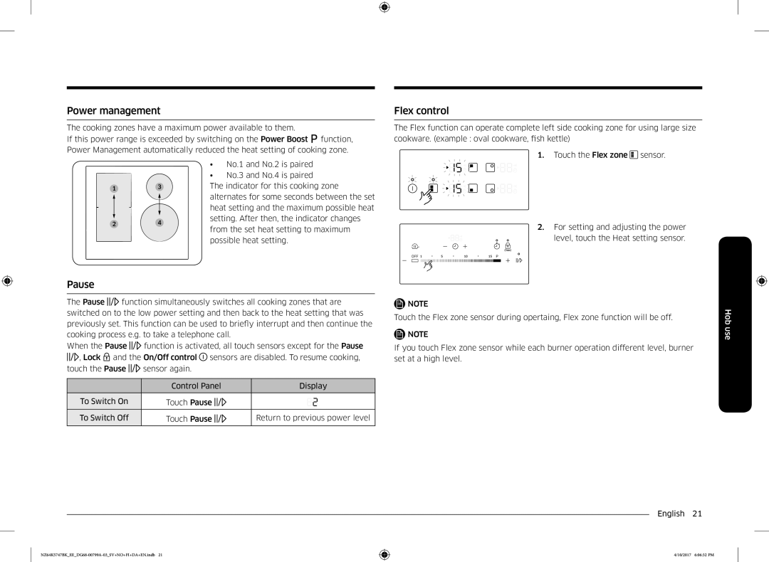 Samsung NZ64K5747BK/EE manual Power management, Flex control 