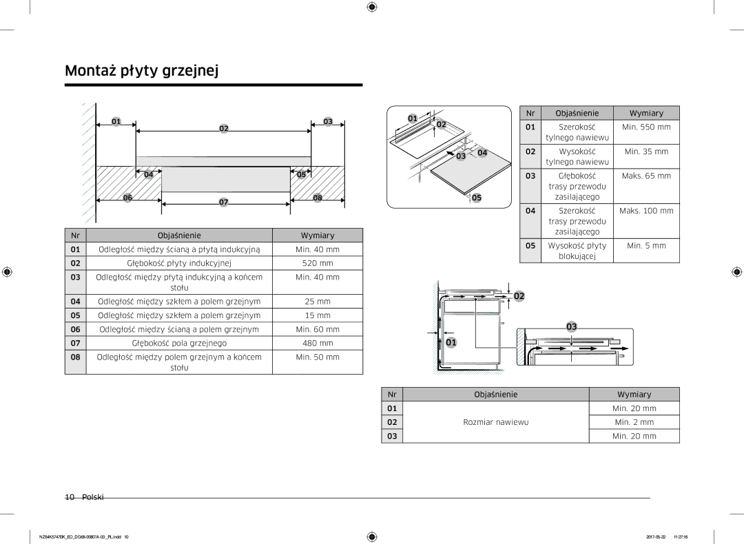 Samsung NZ64K5747BK/EO manual Montaż 