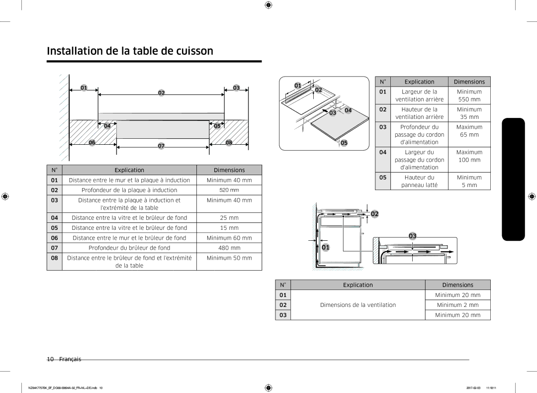 Samsung NZ64K7757BK/EG, NZ64K7757BK/EF manual Installation de 