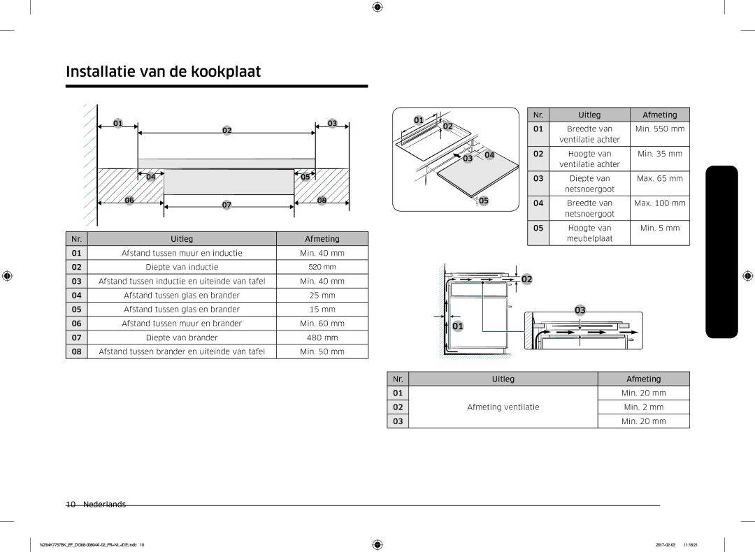 Samsung NZ64K7757BK/EG, NZ64K7757BK/EF manual Installatie 