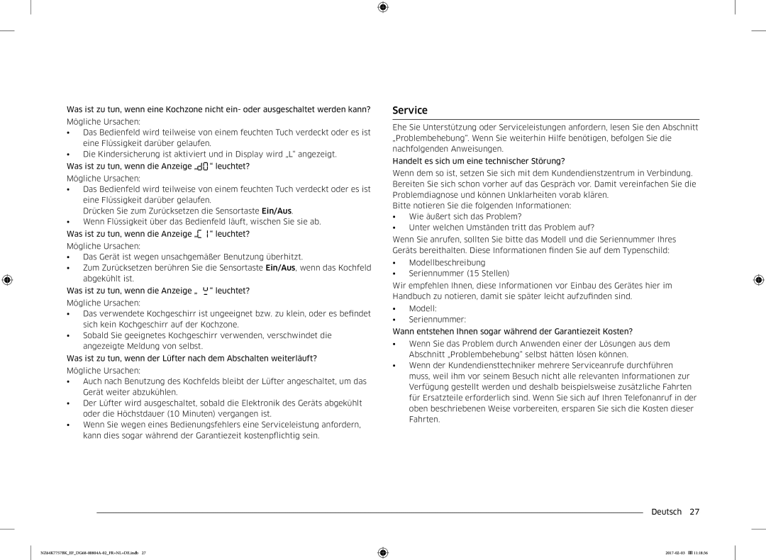 Samsung NZ64K7757BK/EF, NZ64K7757BK/EG manual Service 