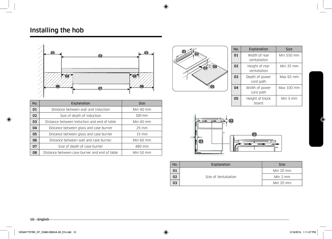 Samsung NZ64K7757BK/EG, NZ64K7757BK/EF manual Hob 