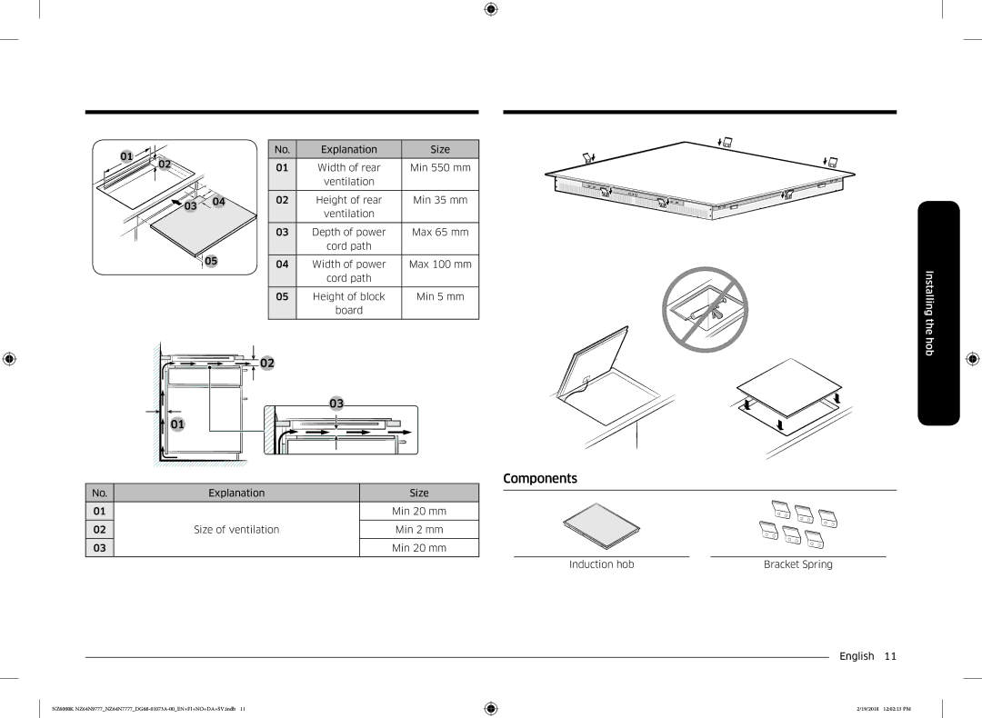 Samsung NZ64N9777GK/E1, NZ64N7777GK/E1 manual Components 