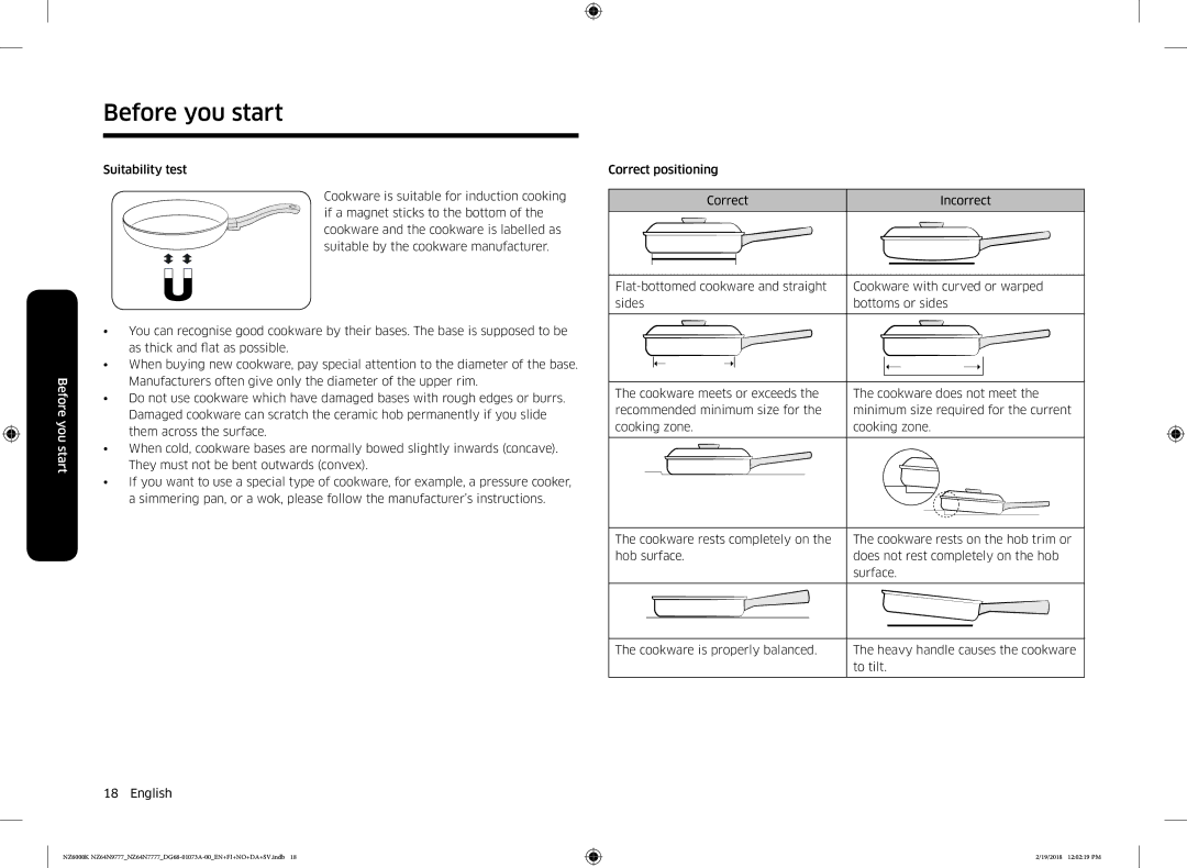 Samsung NZ64N7777GK/E1, NZ64N9777GK/E1 manual Before you start 