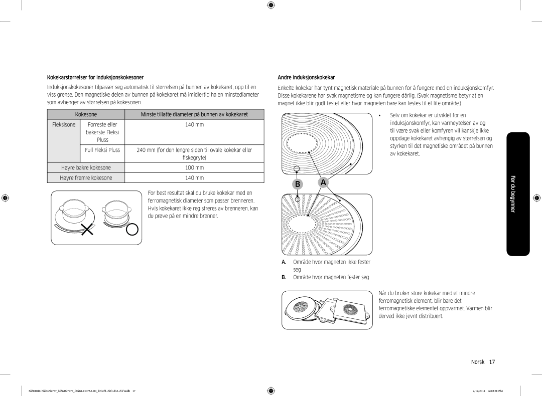 Samsung NZ64N9777GK/E1, NZ64N7777GK/E1 manual Andre induksjonskokekar, Fiskegryte 