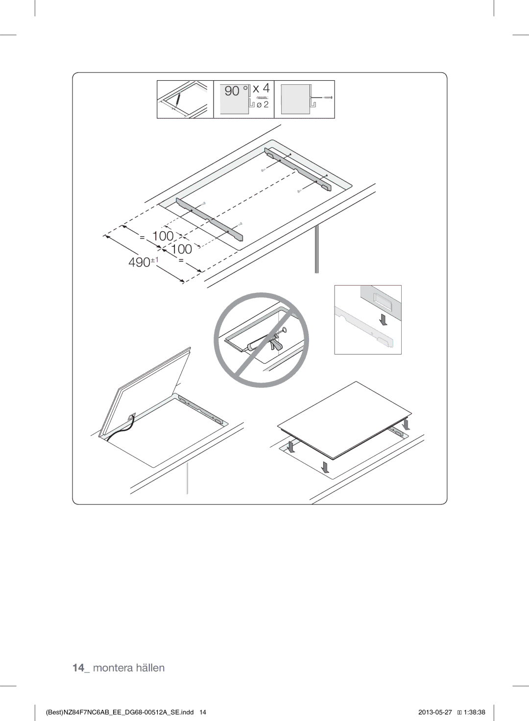 Samsung NZ84F7NC6AB/EE manual 90 x 