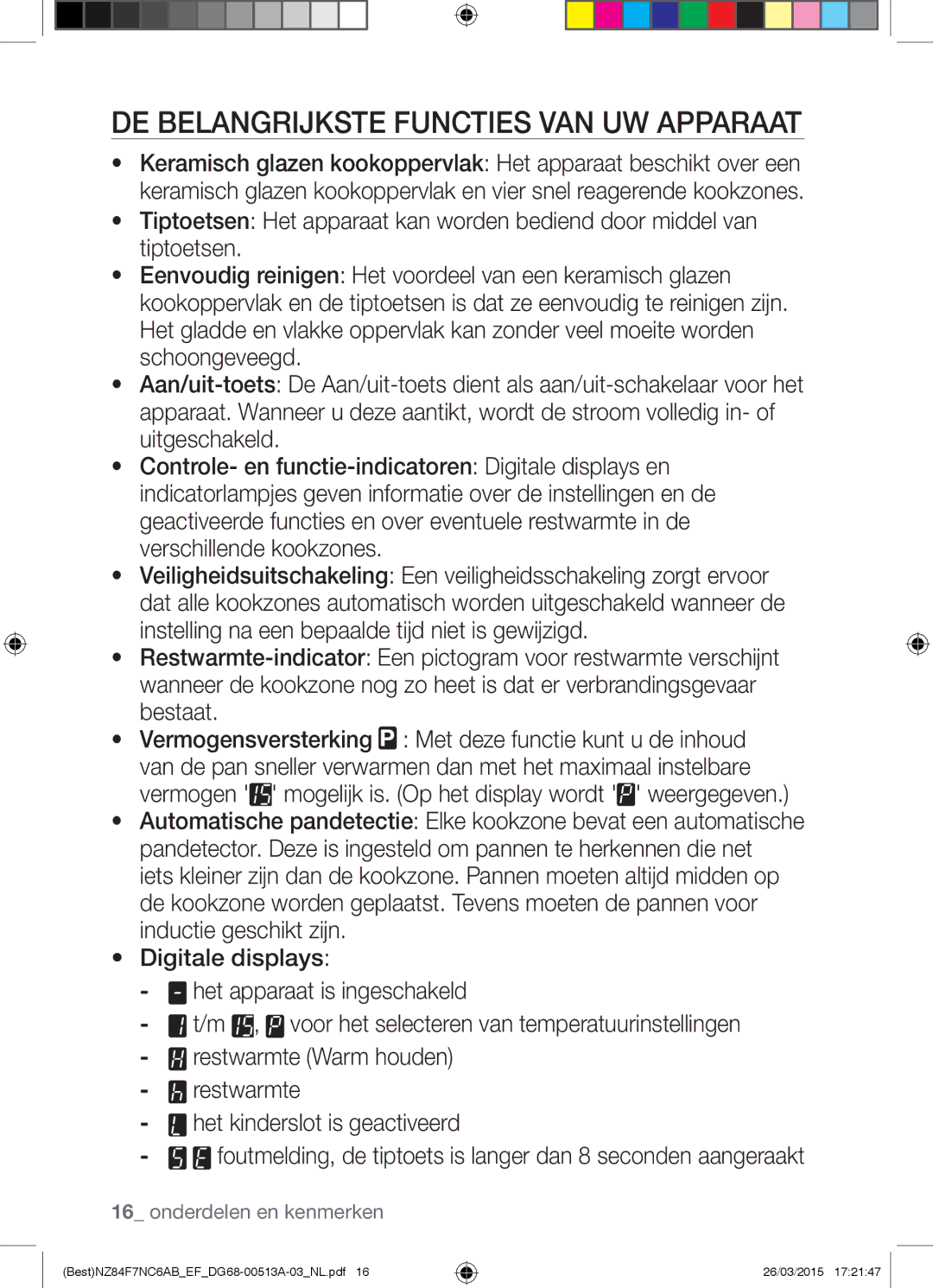 Samsung NZ84F7NC6AB/EF manual DE Belangrijkste Functies VAN UW Apparaat 