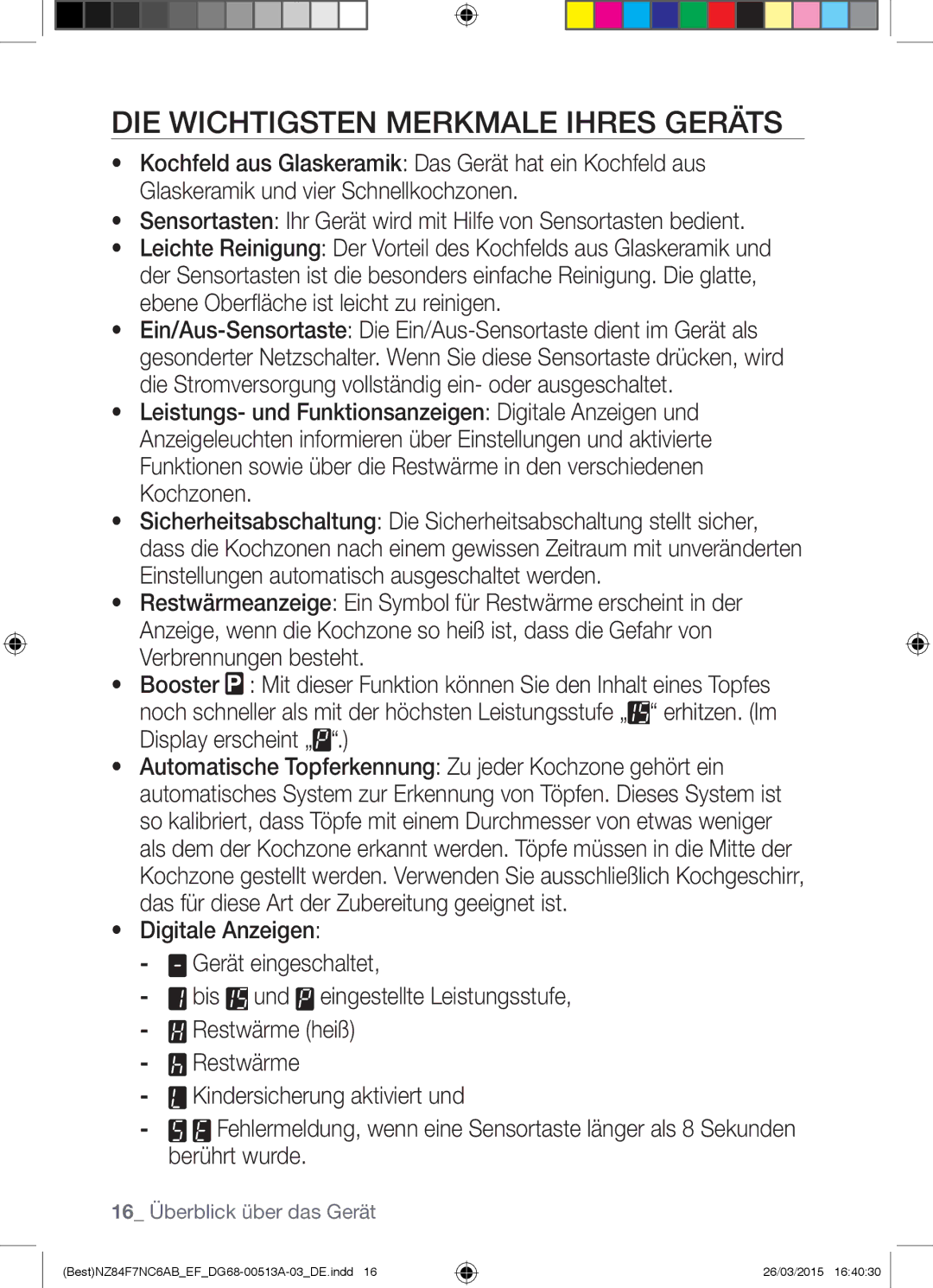 Samsung NZ84F7NC6AB/EF manual DIE Wichtigsten Merkmale Ihres Geräts 