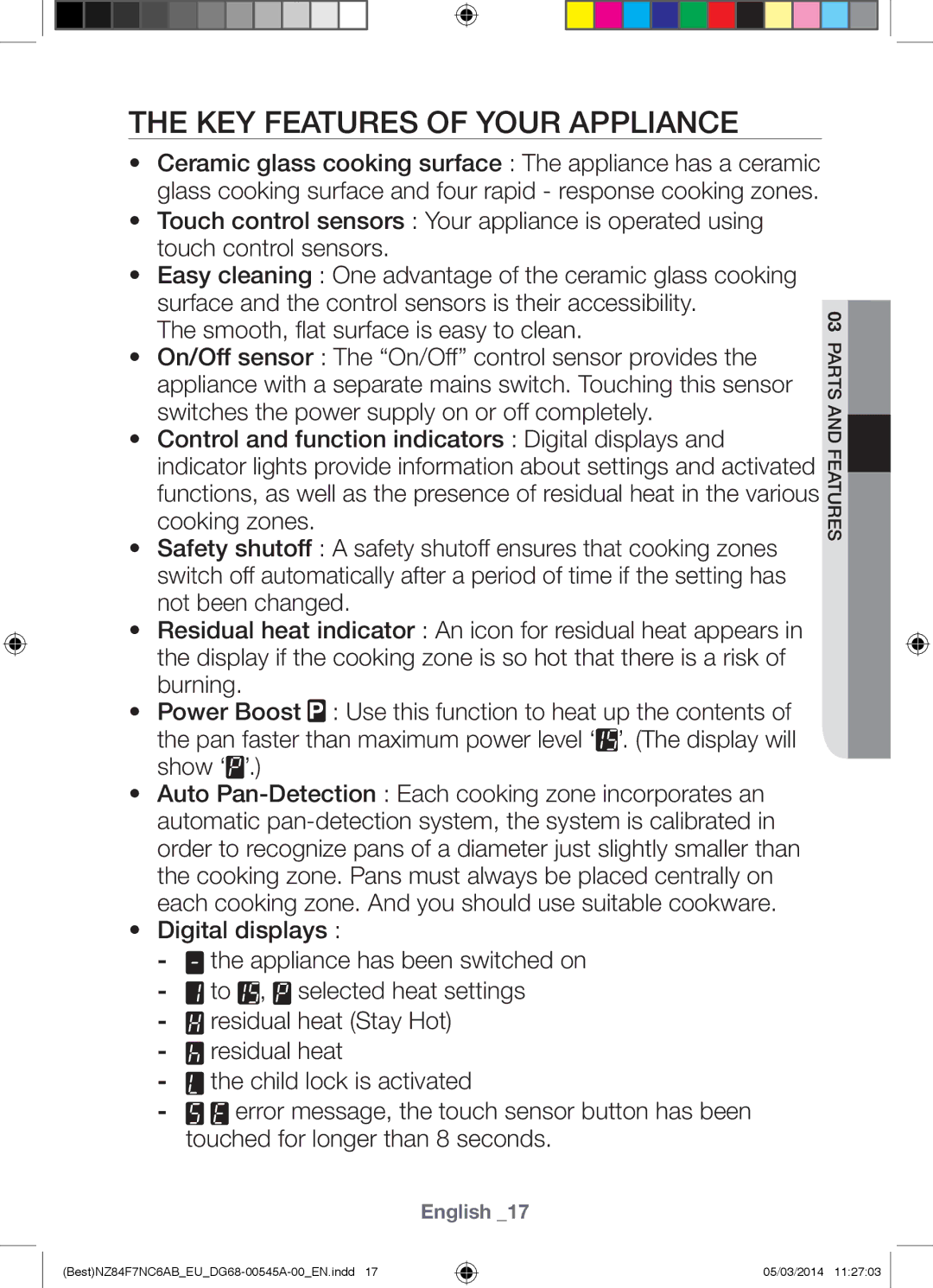 Samsung NZ84F7NC6AB/EU manual KEY Features of Your Appliance 