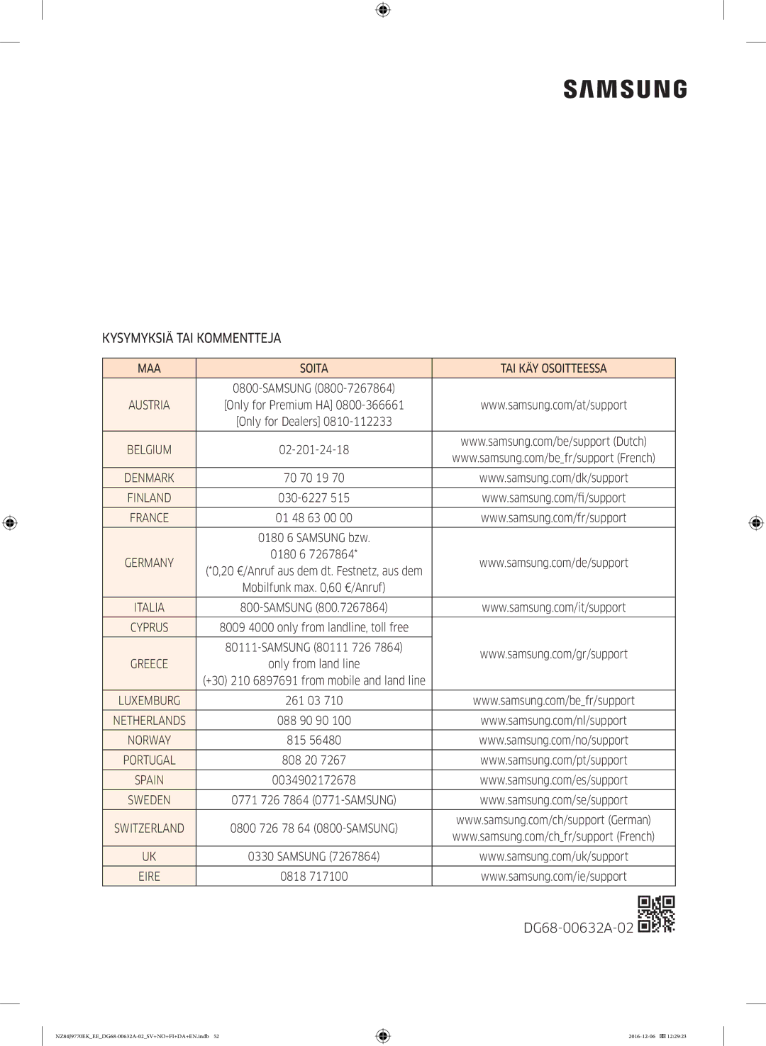 Samsung NZ84J9770EK/EE manual Kysymyksiä TAI Kommentteja 