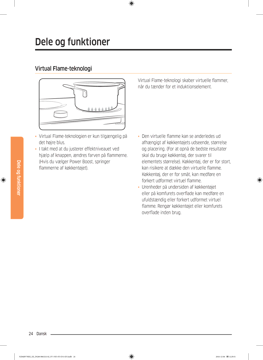 Samsung NZ84J9770EK/EE manual Virtual Flame-teknologi 