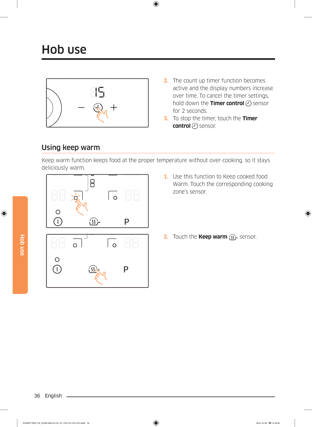 Samsung NZ84J9770EK/EE manual Using keep warm 