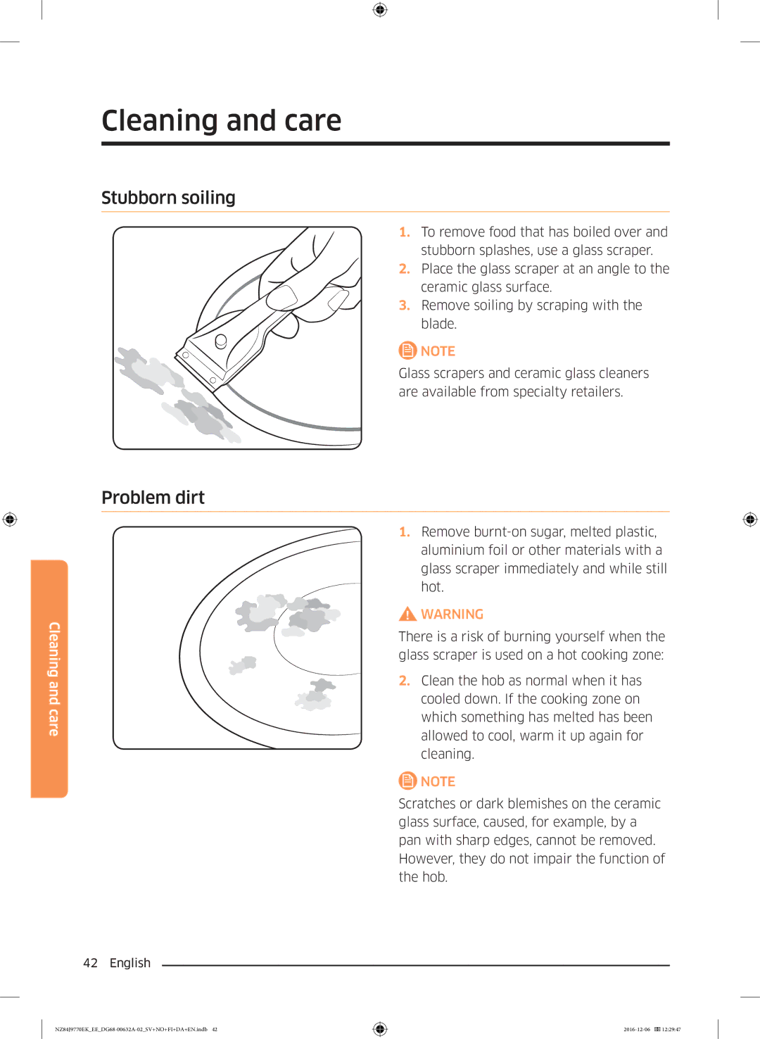 Samsung NZ84J9770EK/EE manual Stubborn soiling, Problem dirt 