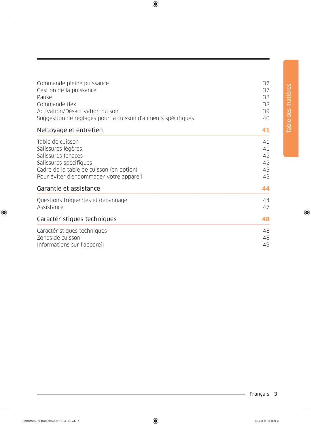 Samsung NZ84J9770EK/EF manual Garantie et assistance 