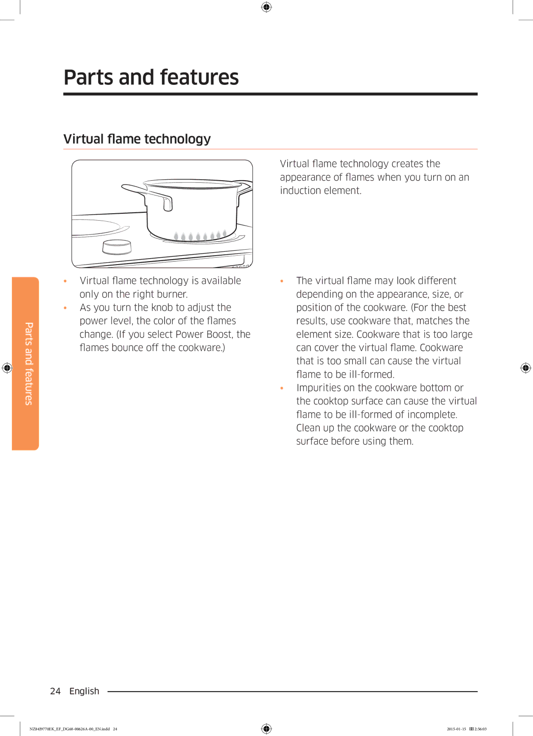 Samsung NZ84J9770EK/EF manual Virtual flame technology 