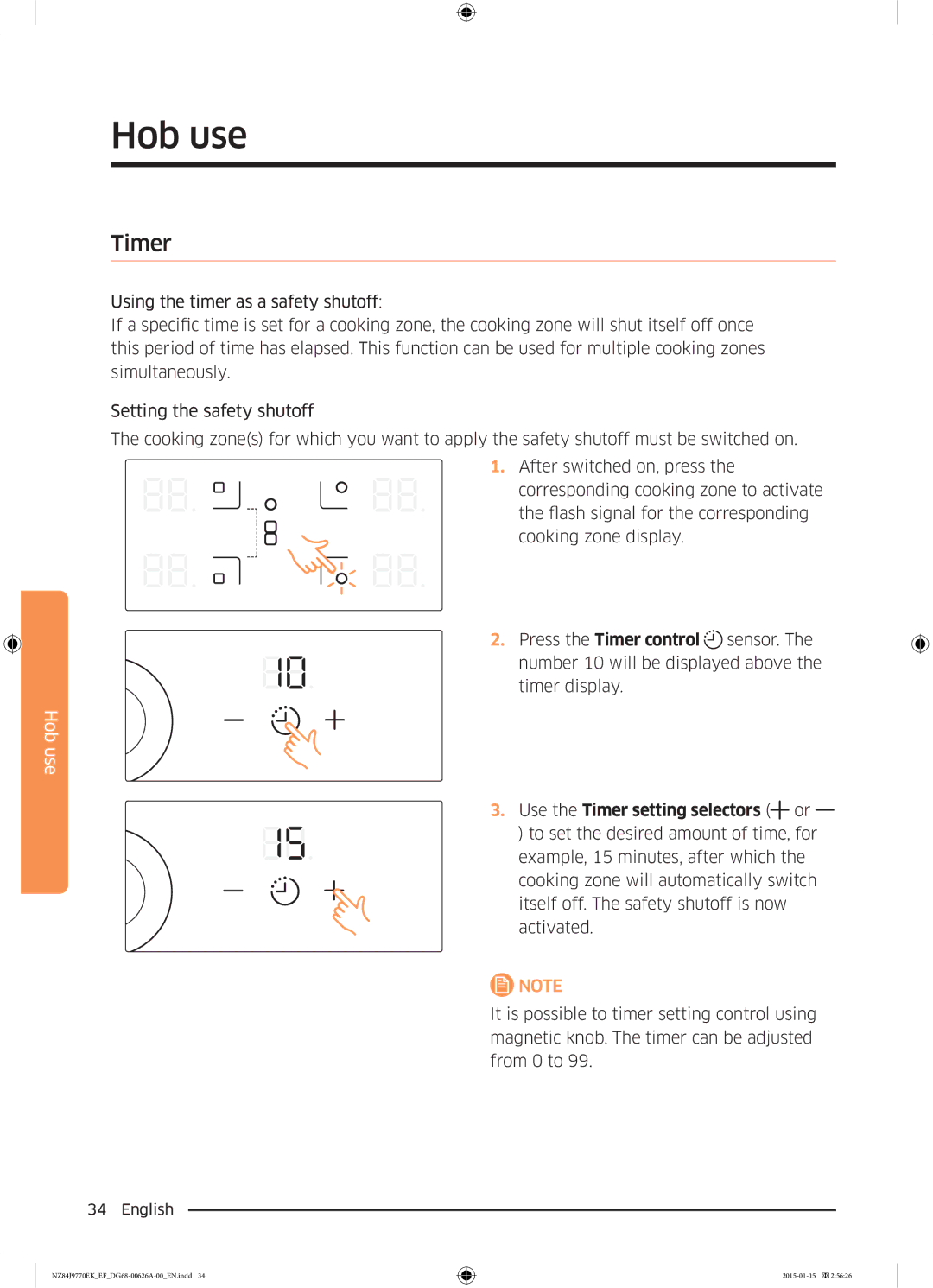 Samsung NZ84J9770EK/EF manual Timer 