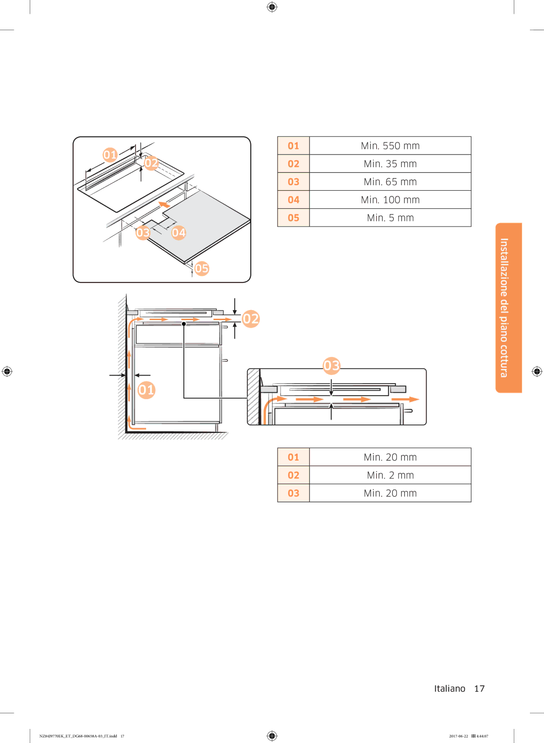 Samsung NZ84J9770EK/ET manual Installazione del 