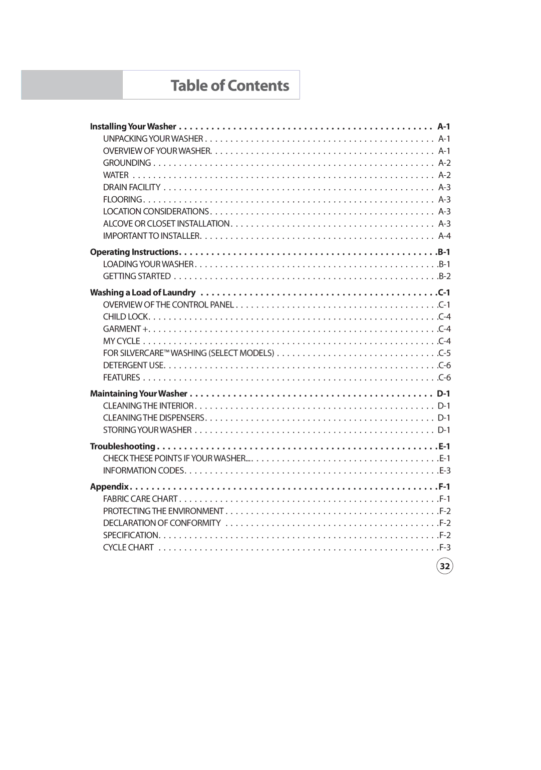 Samsung Owner's Manual owner manual Table of Contents 