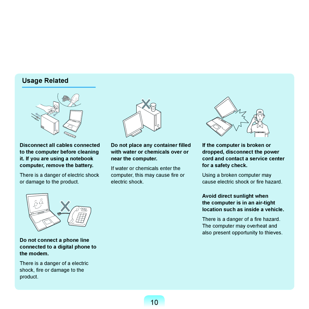 Samsung Q45c, P200, Q46c manual Usage Related 